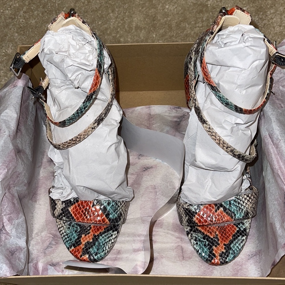 Practically New Multi-Colored Snake Print Shoe - image 7